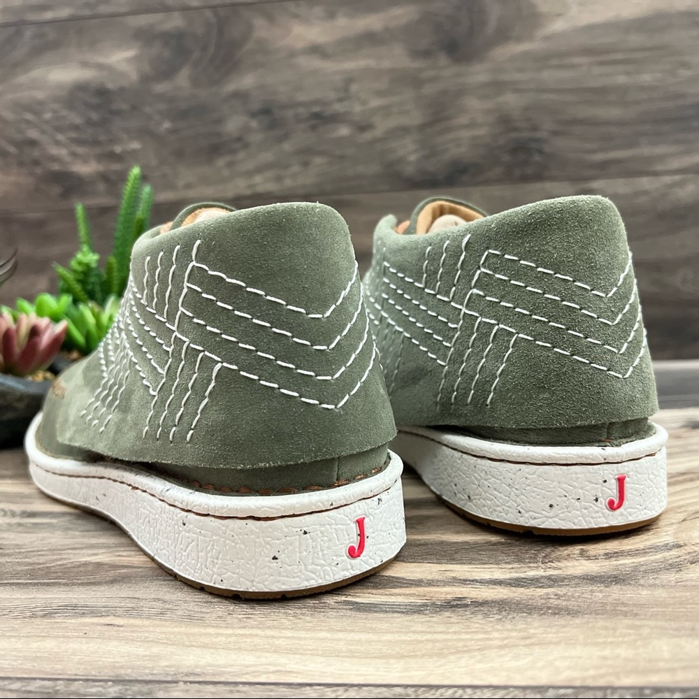 NIB Justin Boots Zila Moccasin Booties Suede Fern Green JL220 - Picture 8 of 13